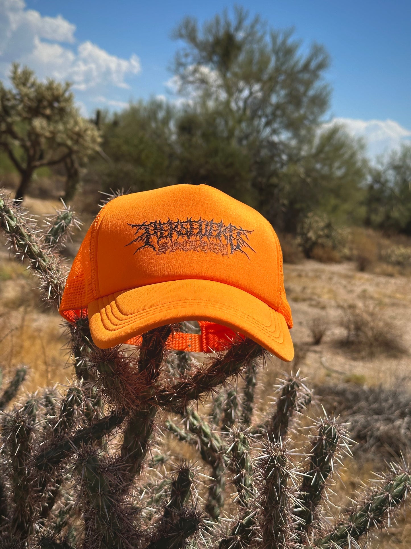 “Grunge” Trucker Hat Hunter Orange