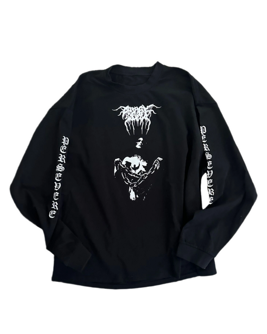 BLACK METAL OVERSIZED LS T-SHIRT