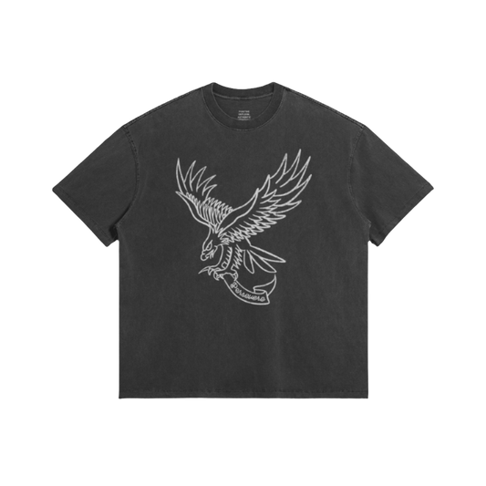 Fucking Eagle Oversized Tee - BLACK