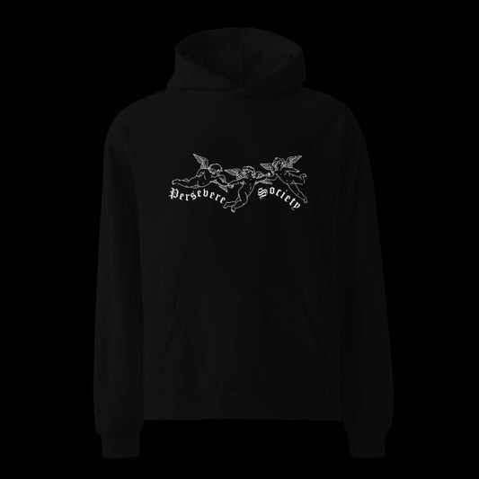 Cherub Oversized Heavyweight Hoodie- BLACK